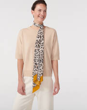 Leopard print maxi silk tie