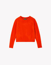 Brushed cashmere crew neck pullover