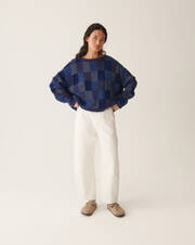 Pull col rond patchwork