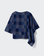 Patchwork poncho with one sleeve