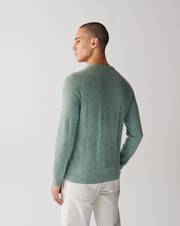 Round neck jumper with ribbed details