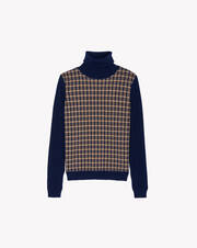 Tailored jacquard roll-neck