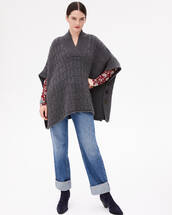 Fancy cable stitch poncho