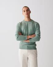 Round neck jumper with ribbed details