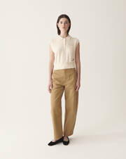 Linen and silk extrafine polo shirt