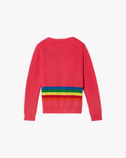 Rainbow intarsia crew-neck sweater