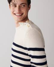 Sailor-style jumper with buttoned shoulder