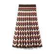 Herringbone striped flared skirt