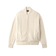 Cable knit double-face zipped teddy jacket