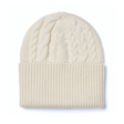 12-ply cable knit hat with double turn-up