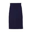 Ribbed midi pencil skirt with slit at the centre back